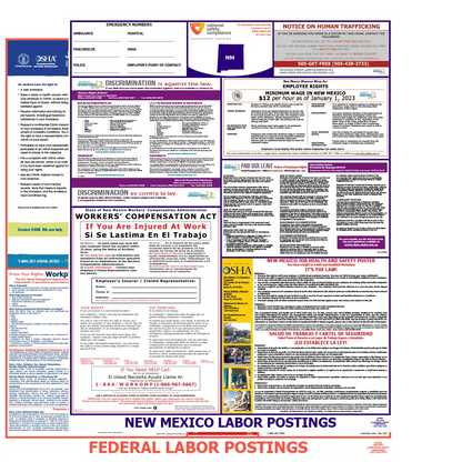 New Mexico & Federal Labor Law Poster English