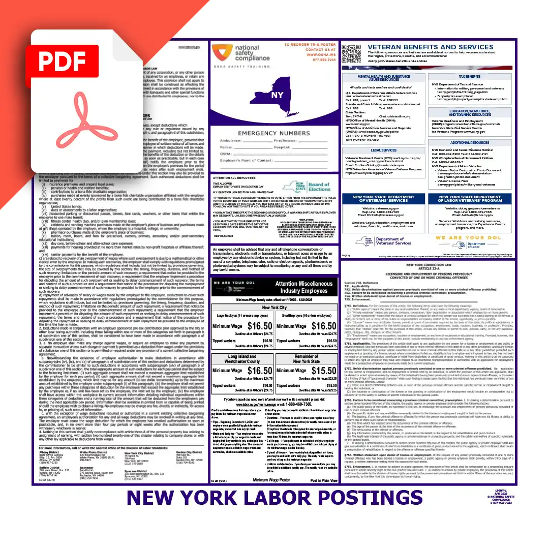 New York Labor Law Posters PDF Download