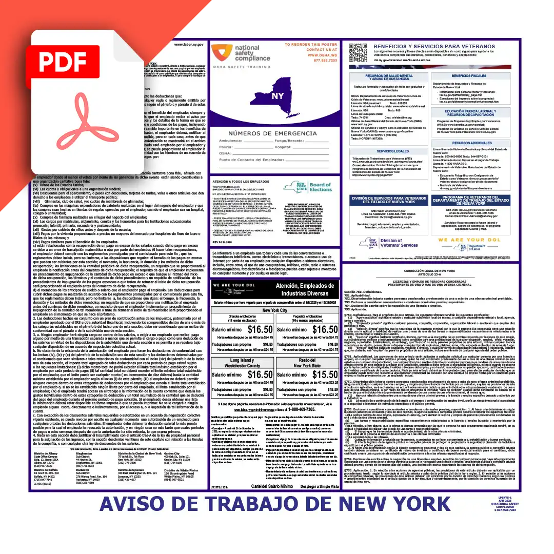 New York Spanish Labor Law Posters PDF Download