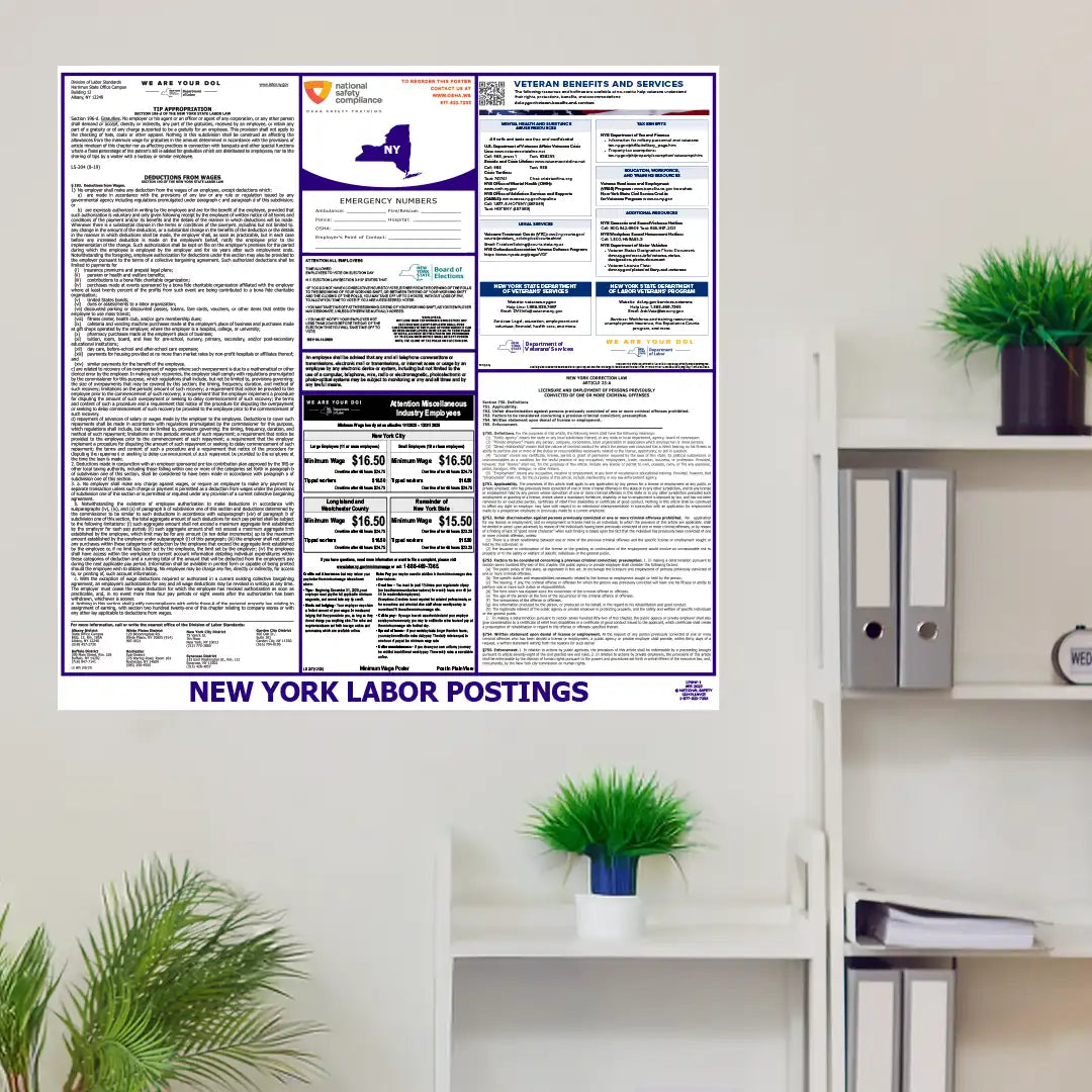 New York Labor Law Poster in room