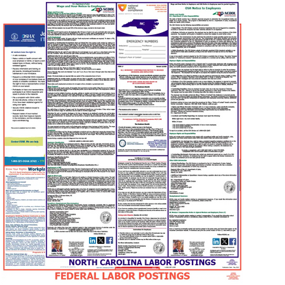 North Carolina & Federal Labor Law Posters English