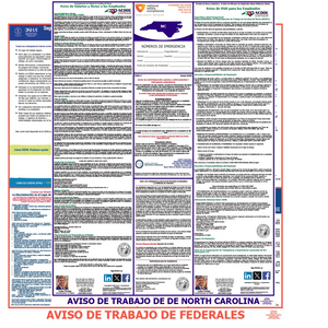 North Carolina & Federal Labor Law Posters Spanish
