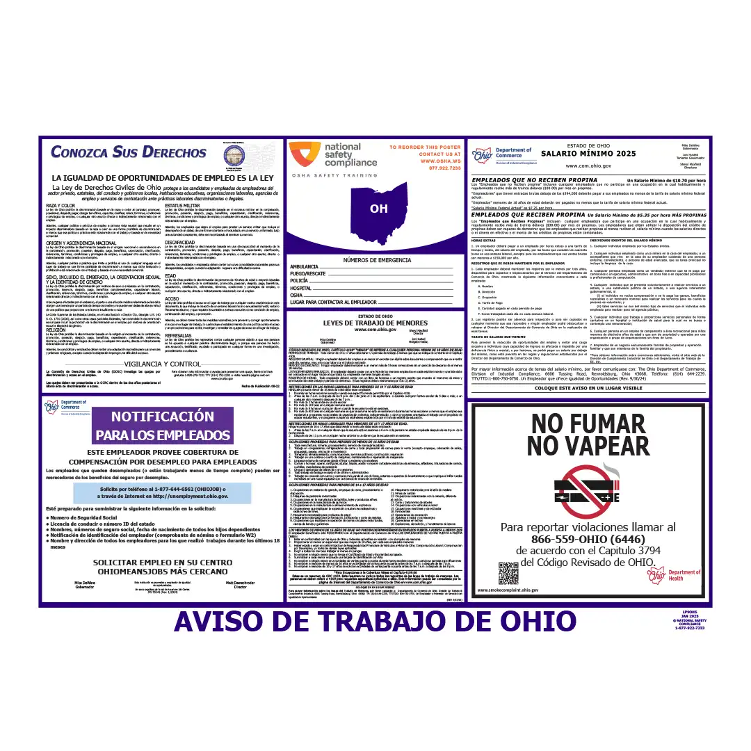 Ohio Labor Law Poster Spanish