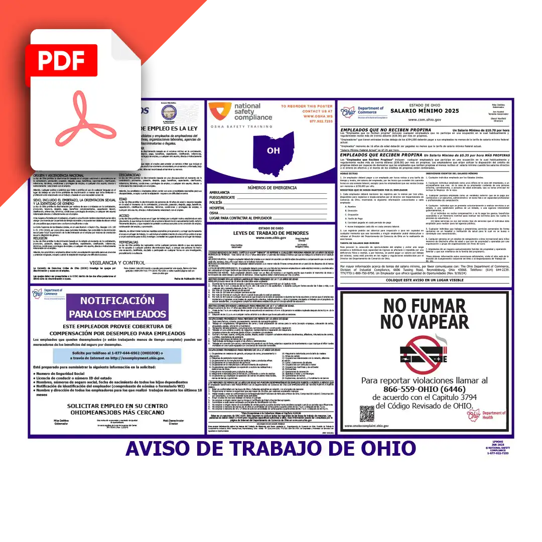 Ohio Spanish Labor Law Poster PDF Download