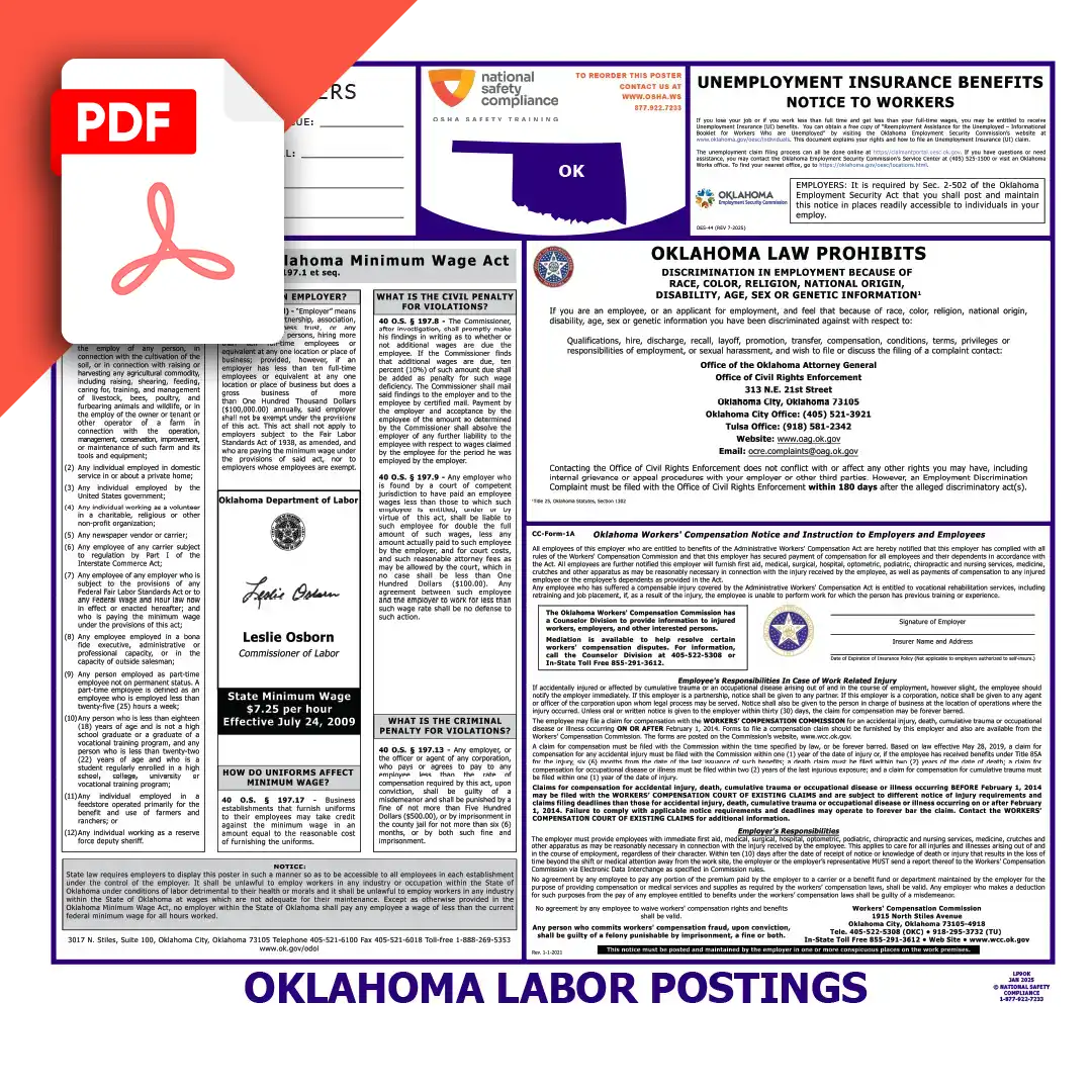 Oklahoma Labor Law Poster PDF Download