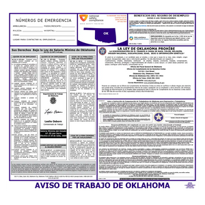 Oklahoma Labor Law Poster Spanish