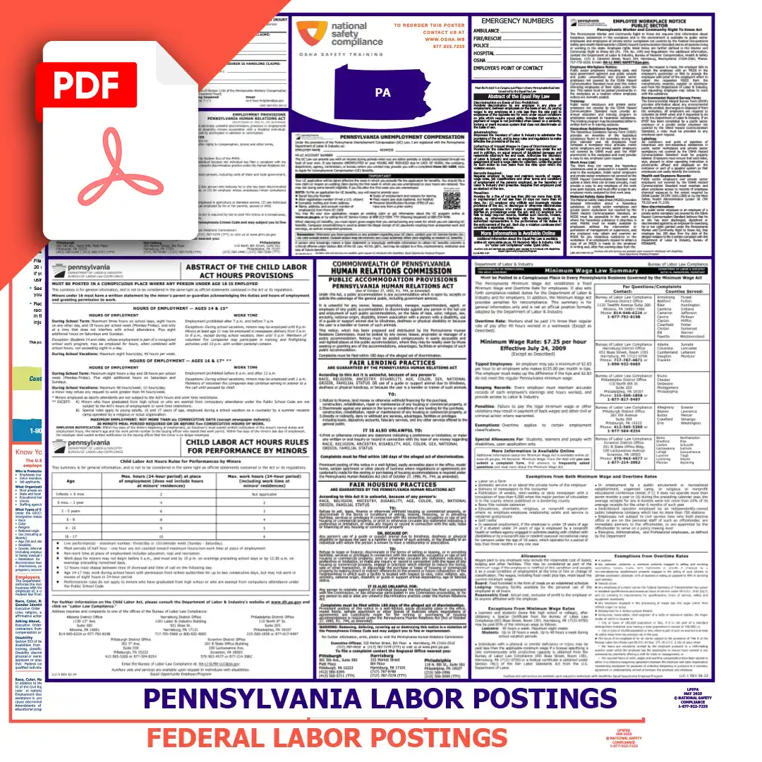 Pennsylvania & Federal Labor Law Posters PDF Downloads
