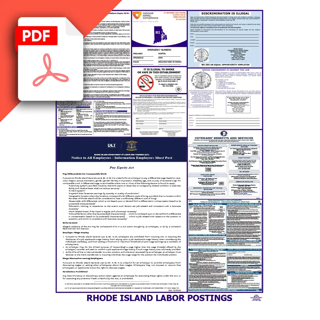 Rhode Island Labor Law Poster PDF Download