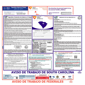 South Carolina & Federal Labor Law Posters Spanish
