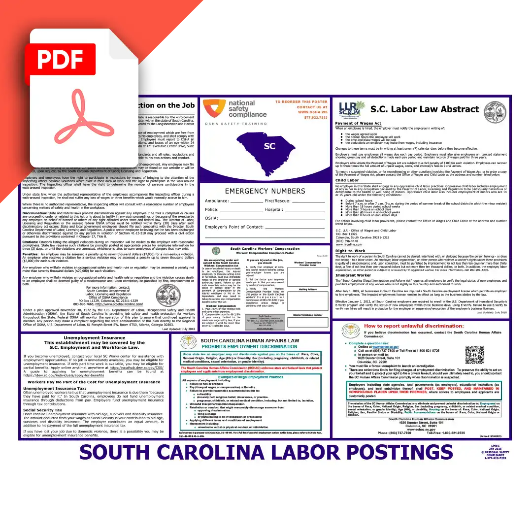 South Carolina Labor Law Poster PDF Download