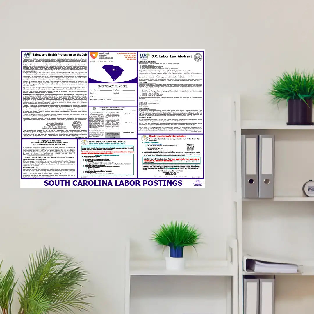 South Carolina Labor Law Poster in room