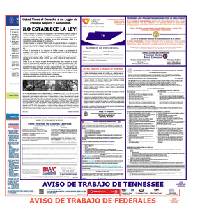 Tennessee & Federal Labor Law Posters Spanish