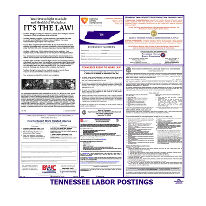 Tennessee Labor Law Poster English