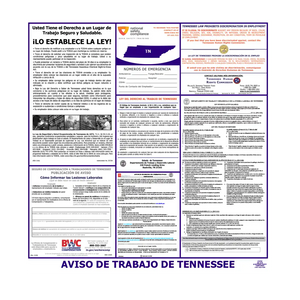 Tennessee Labor Law Poster Spanish