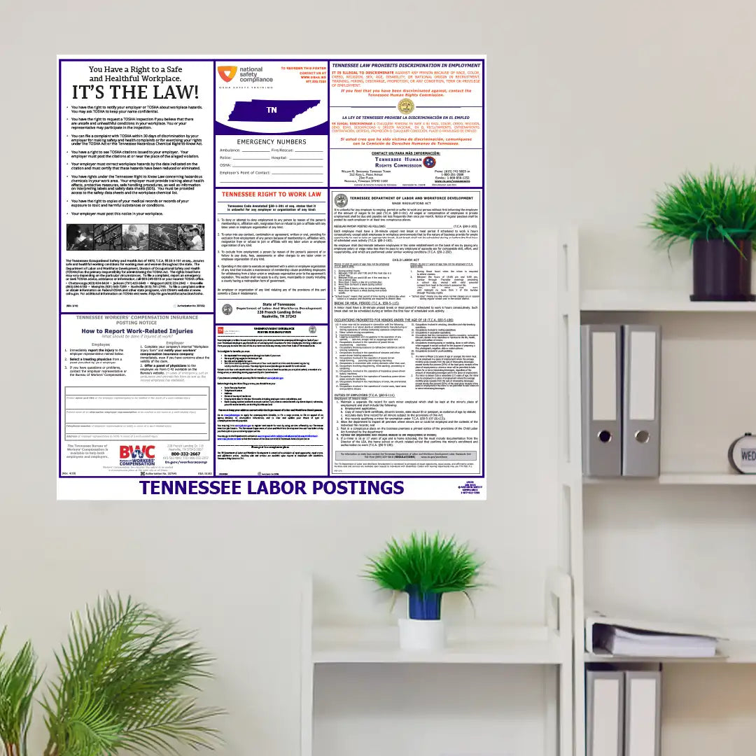 Tennessee Labor Law Poster in room