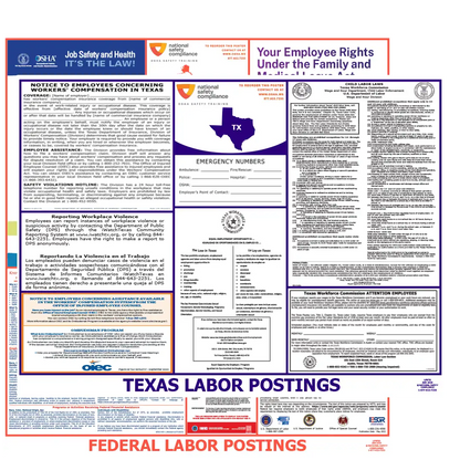 Texas & Federal Labor Law Posters English