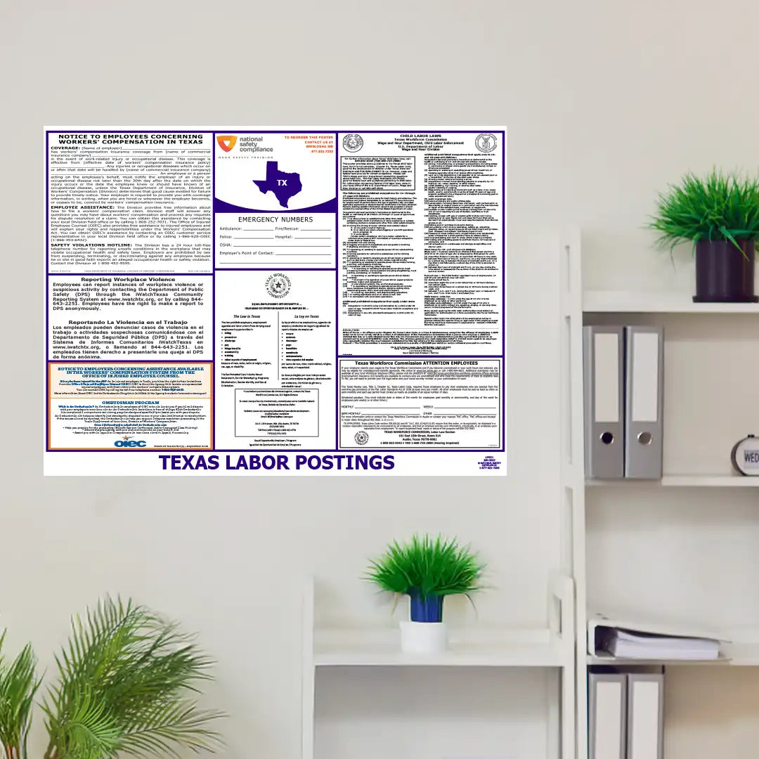 Texas Labor Law Poster in room
