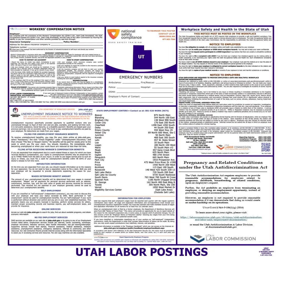 Utah Labor Law Poster English