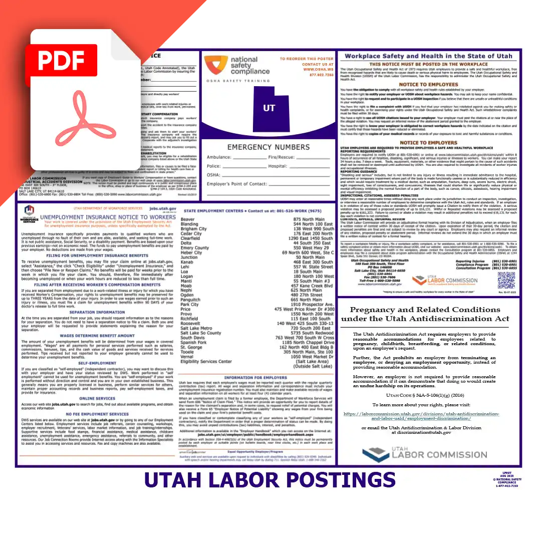 Utah Labor Law Poster PDF Download