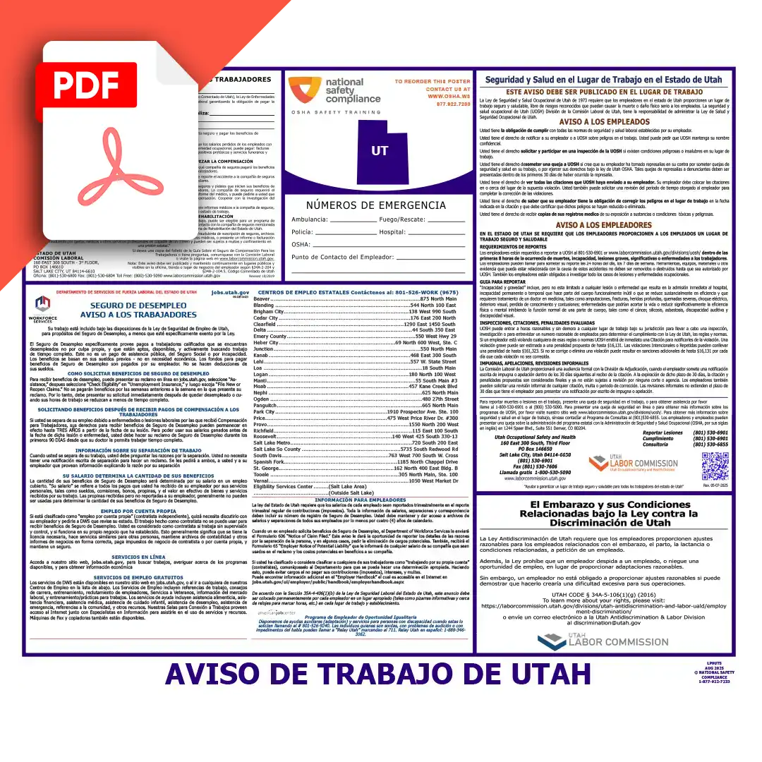 Utah Spanish Labor Law Poster PDF Download