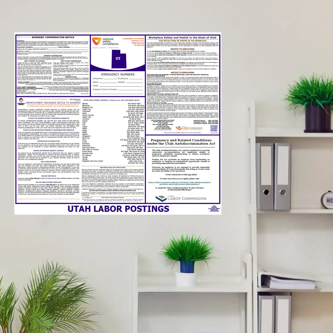 Utah Labor Law Poster in room