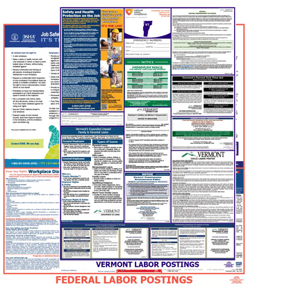 Vermont & Federal Labor Law Posters English