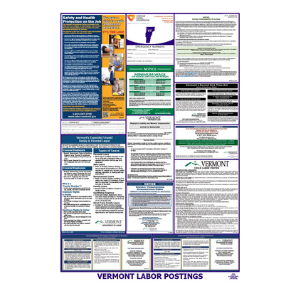 Vermont Labor Law Poster English