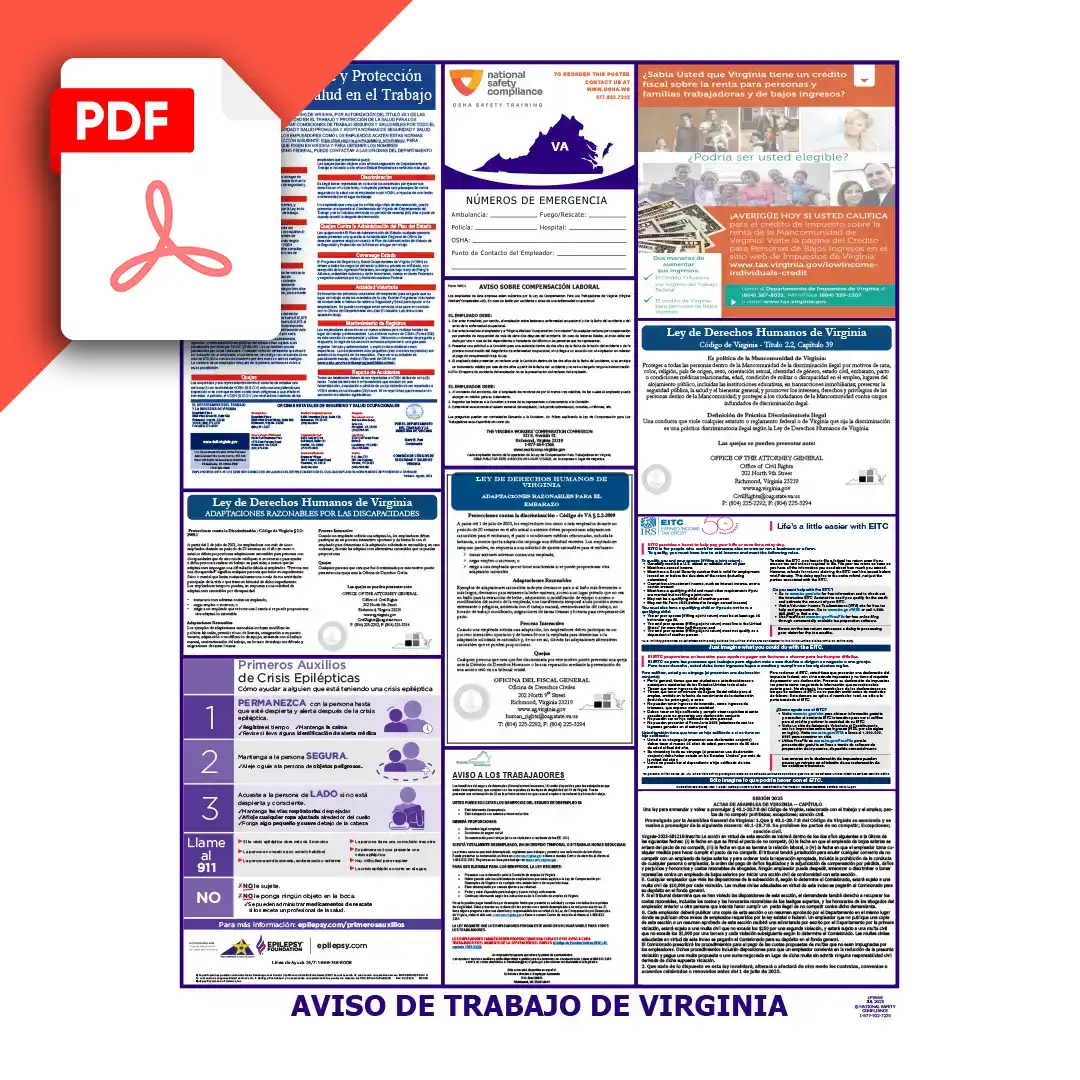 Virginia Spanish Labor Law Poster PDF Download