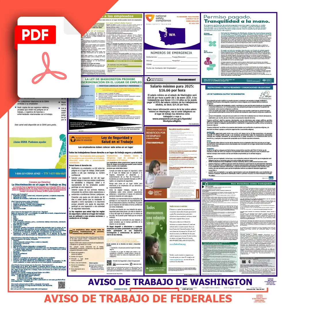 Washington & Federal Spanish Labor Law Posters PDF Downloads