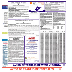 West Virginia & Federal Labor Law Posters Spanish
