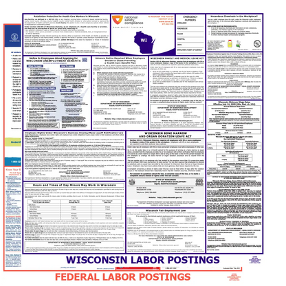 Wisconsin & Federal Labor Law Posters English