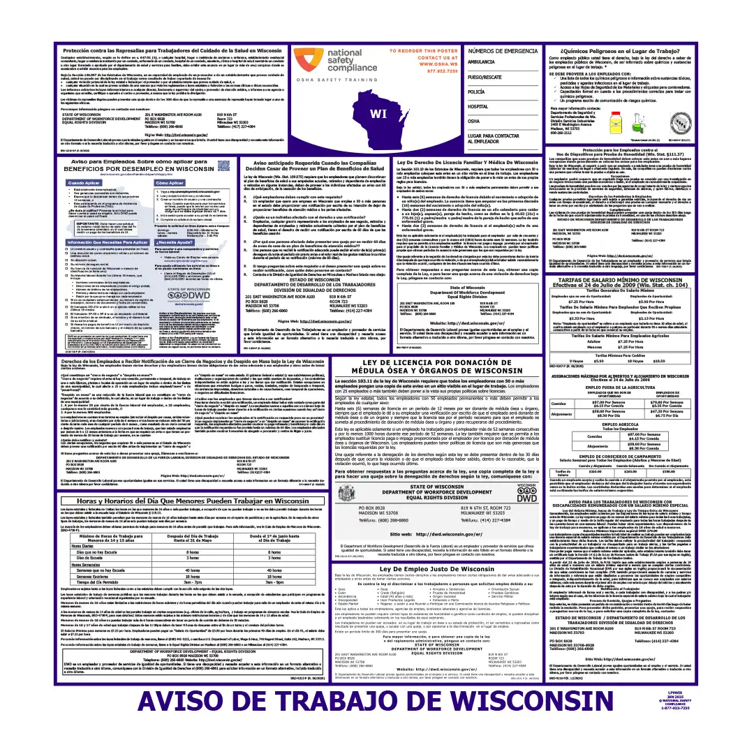 Wisconsin Labor Law Poster Spanish