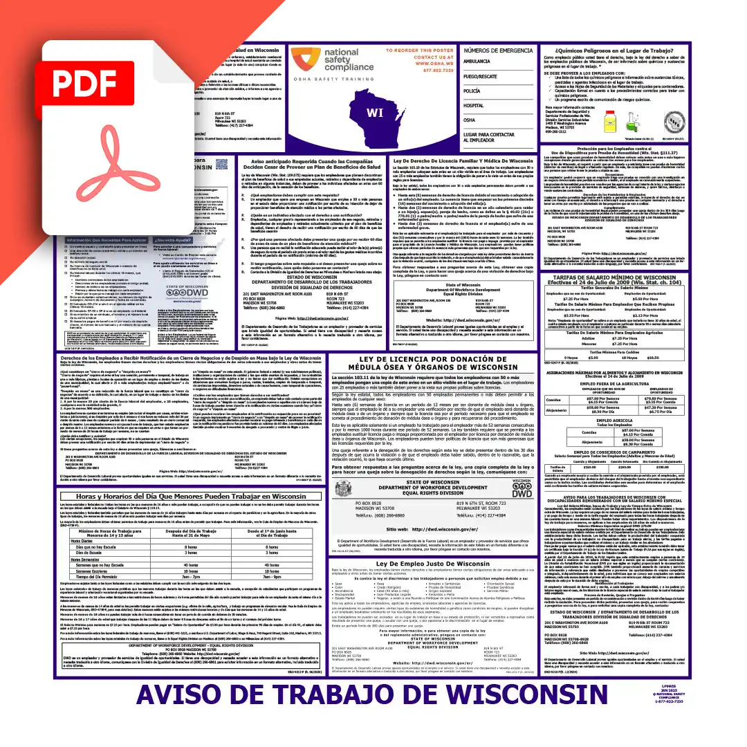 Wisconsin Spanish Labor Law Poster PDF Download