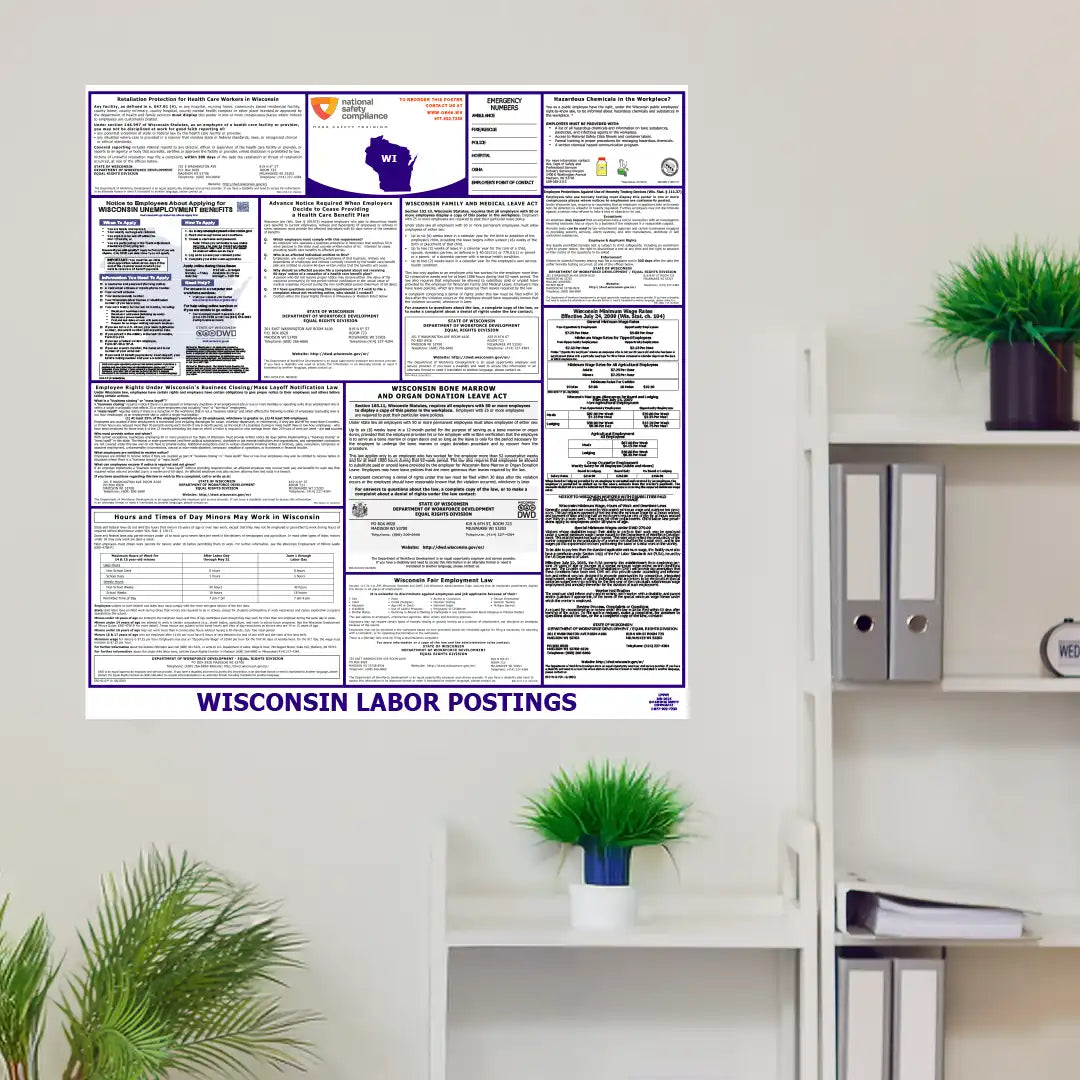 Wisconsin Labor Law Poster in room