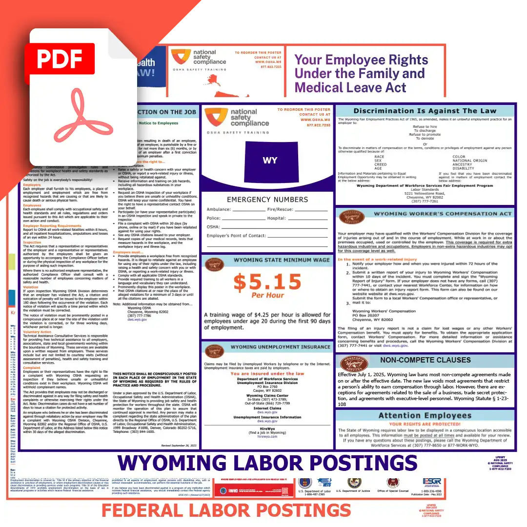 Wyoming & Federal Labor Law Posters PDF Downloads