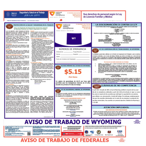 Wyoming & Federal Labor Law Posters Spanish