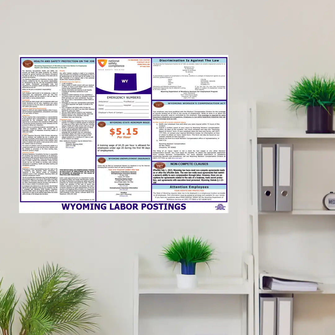 Wyoming Labor Law Poster in room