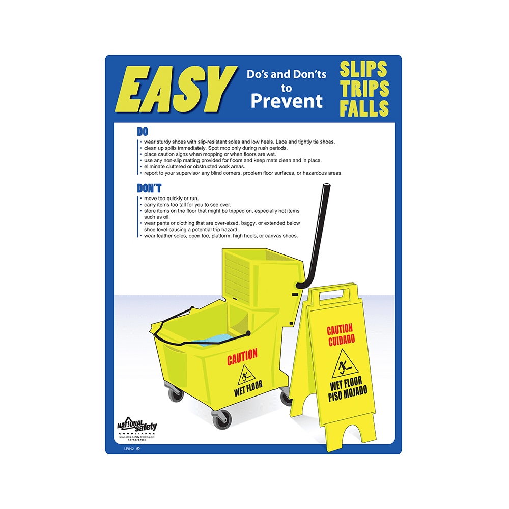 Slip, Trips & Falls, Dos & Don'ts Safety Poster