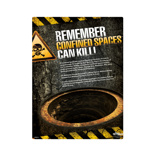 Confined Spaces Can Kill Safety Poster