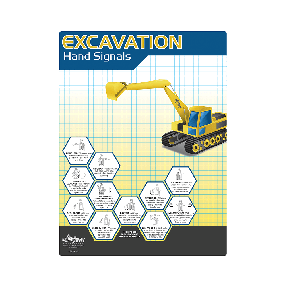 Excavation Hand Signals Safety Poster