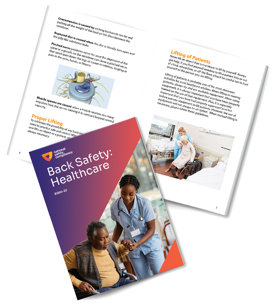 Back Safety for Healthcare Training Employee Training Booklets (pkg of 10)