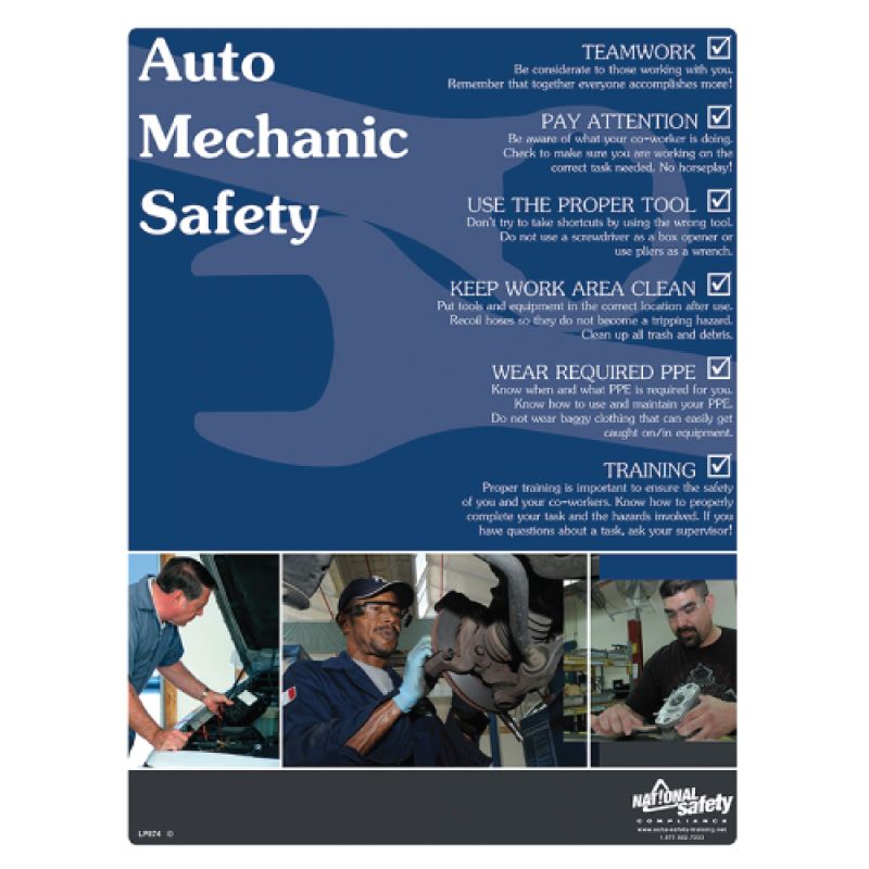 Auto Mechanic Safety Poster