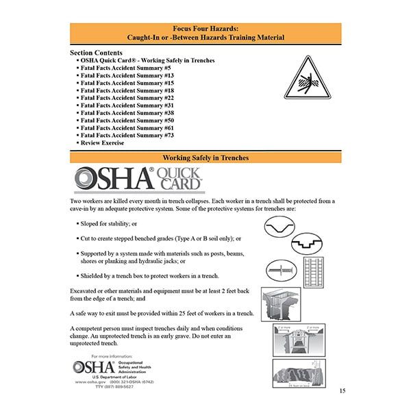 OSHA Focus Four Hazards for Construction (pkg of 10)