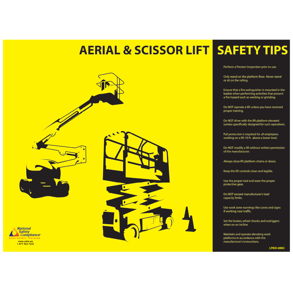 Aerial & Scissor Lift Safety Poster