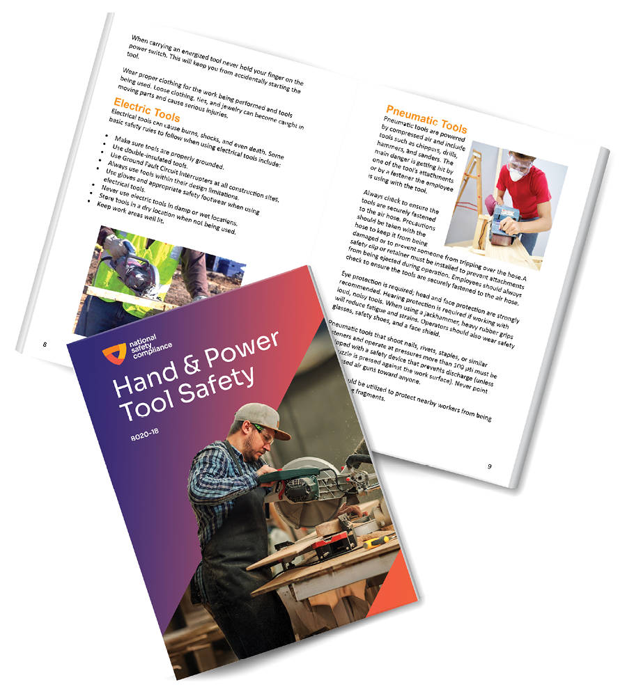 Hand &amp; Power Tool Safety Training Employee Training Booklets (pkg of 10)