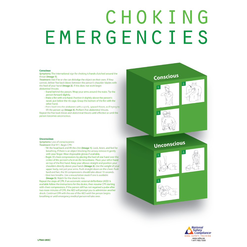 Choking Emergency Safety Poster