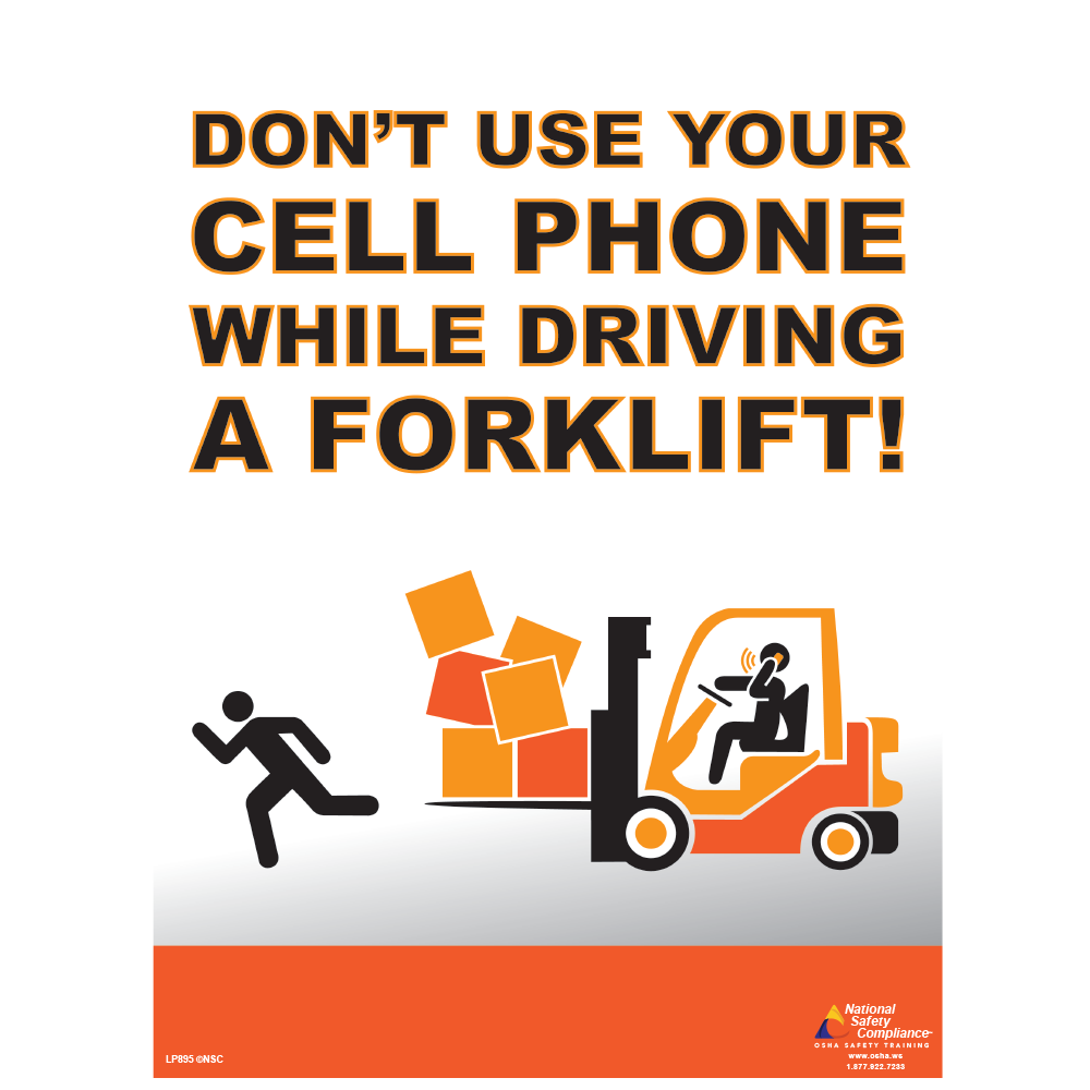 Do Not Use Mobile Phone While Driving Forklift