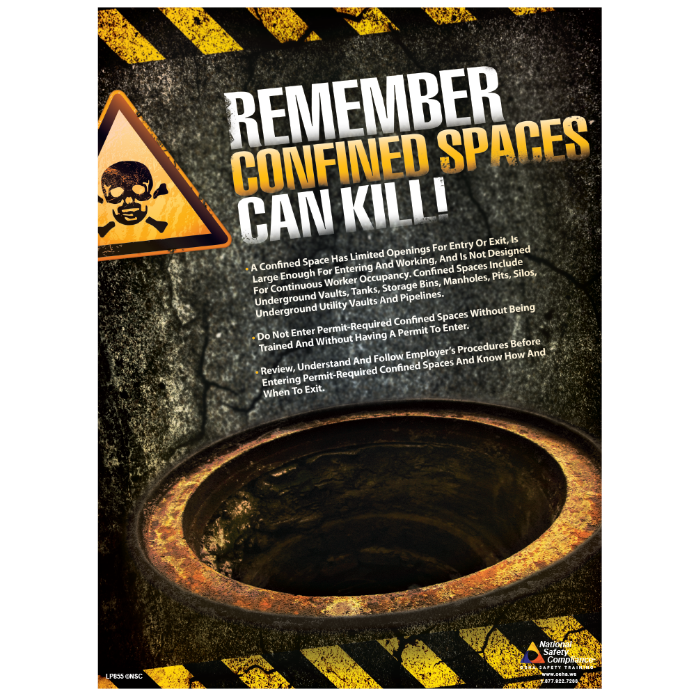 Confined Spaces Can Kill Safety Poster