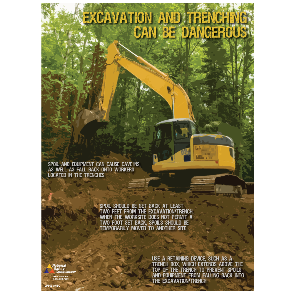 Excavation and Trenching Safety Poster