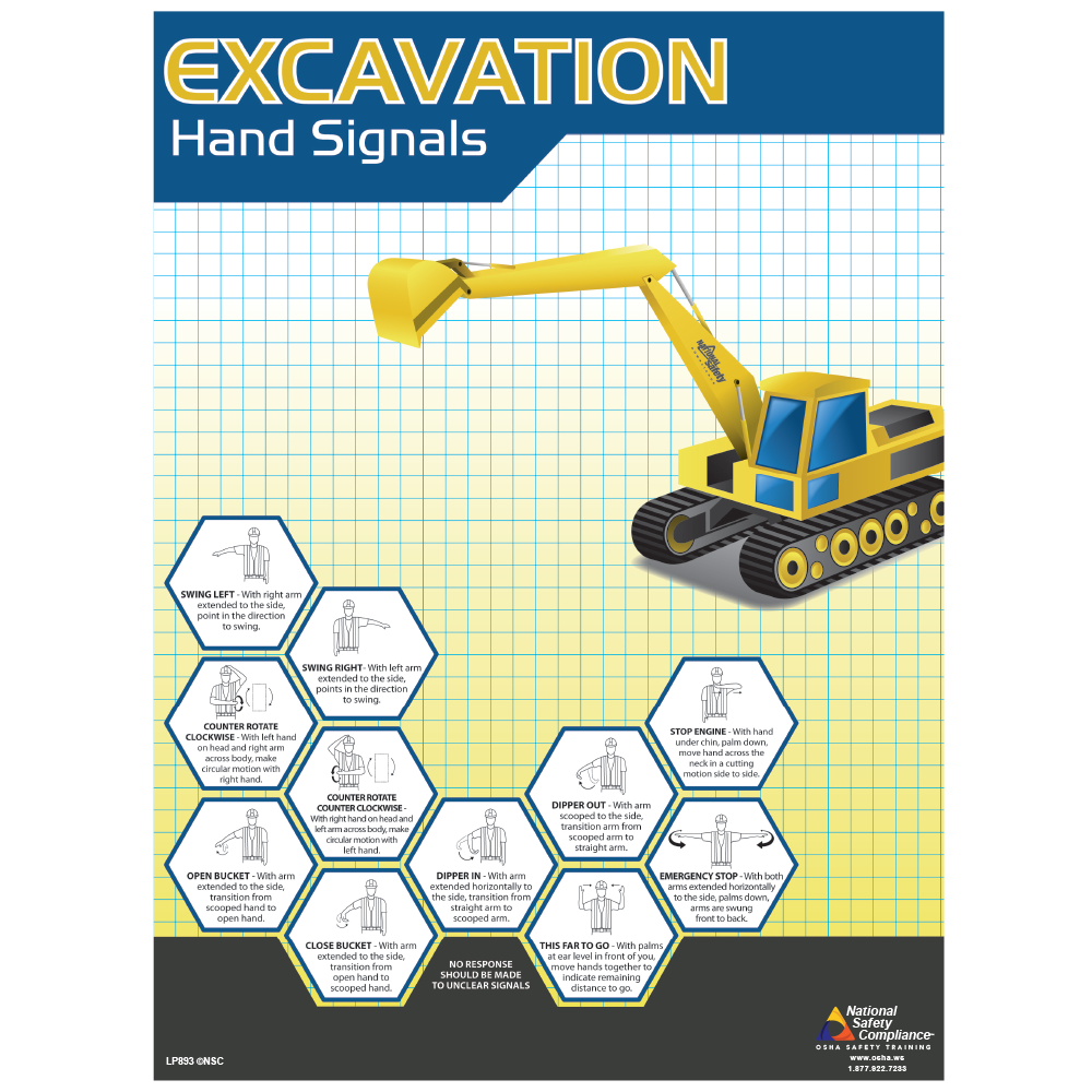 Excavation Hand Signals Safety Poster